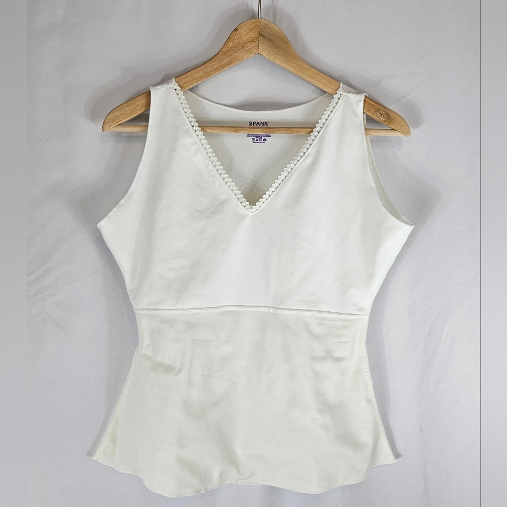 SPANX V-neck Off-White Colored Slimming Tank, size Large